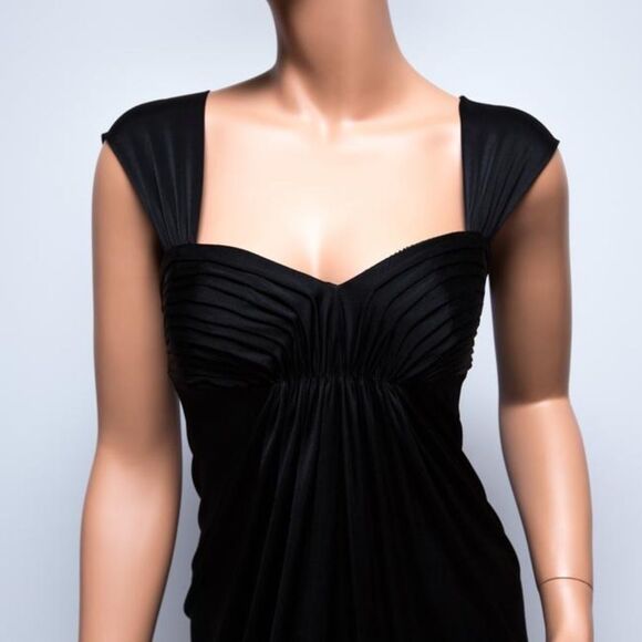 BCBGMAXAZRIA Black ruched pleated sleeveless dress size XXS - Picture 2 of 15